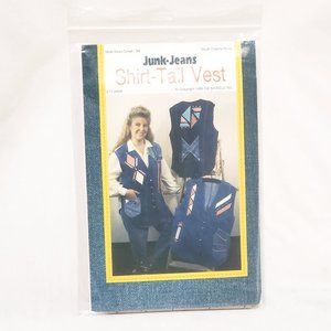 Junk Jeans Shirt Tail Vest Sewing Pattern 1996 Size Small - 3X CB Nickels Uncut